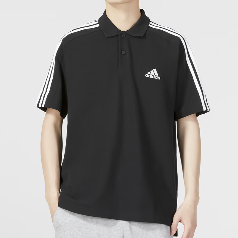 阿迪達(dá)斯翻領(lǐng)T恤男裝衣服運(yùn)動(dòng)服飾休閑上衣透氣體恤上衣POLO衫 IC9310