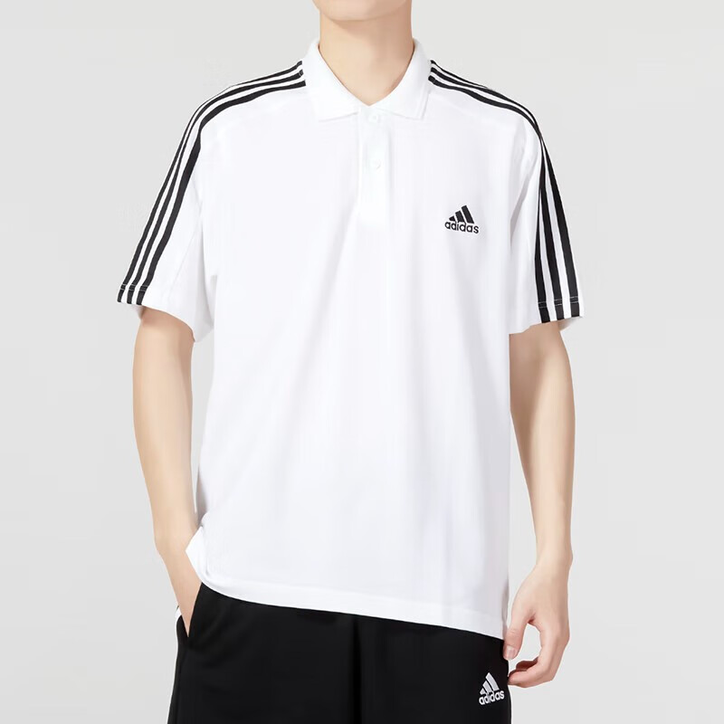 阿迪達(dá)斯 polo衫男裝運(yùn)動服跑步訓(xùn)練健身快干透氣翻領(lǐng)半袖T恤 IC9312